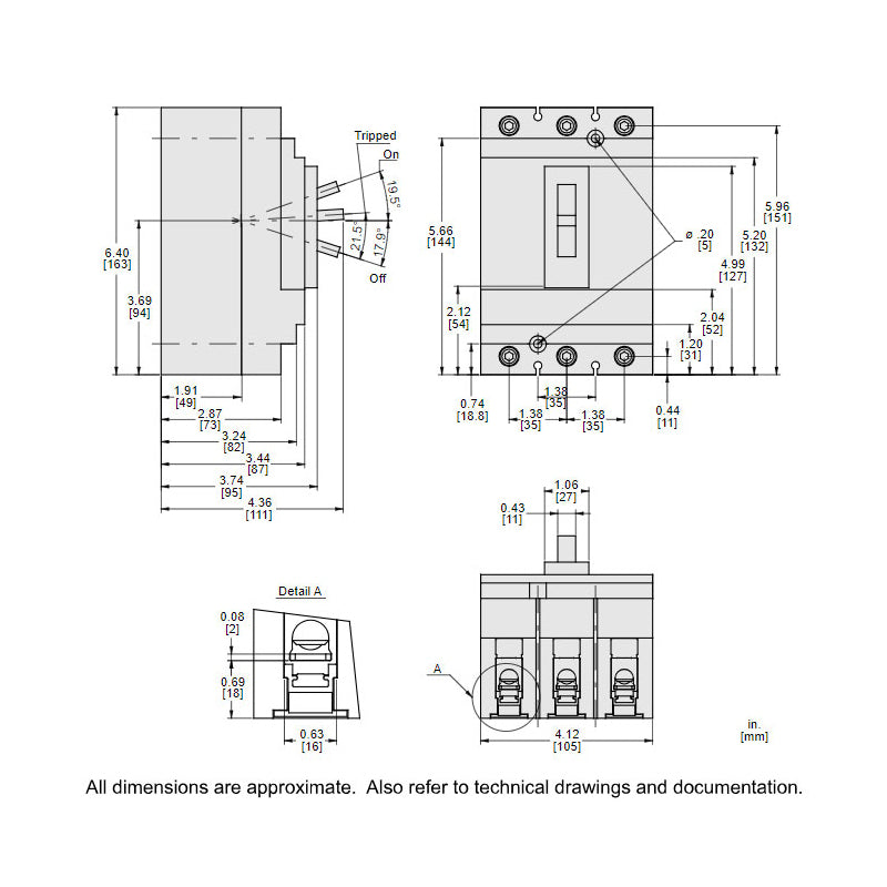 Square D HDL36100 - Molded Case Circuit Breaker 100A 600V 3P