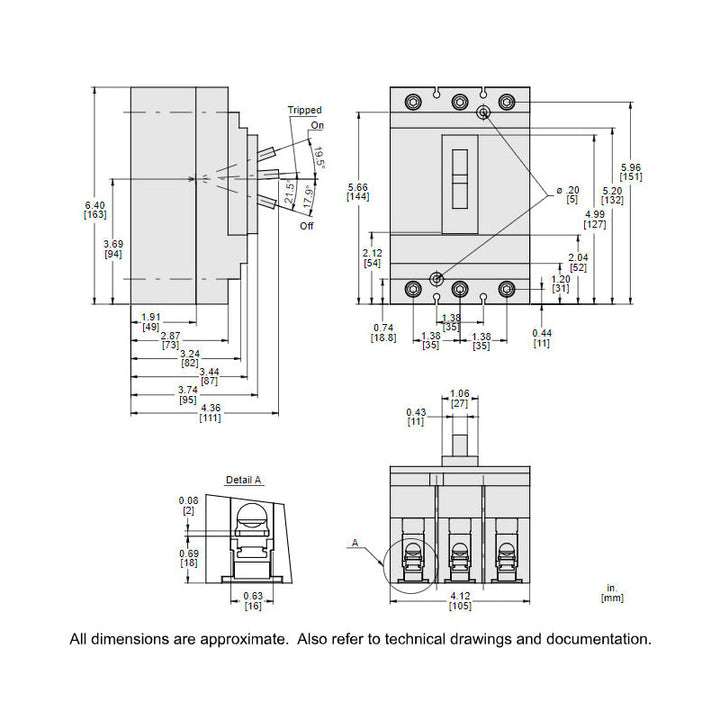 Square D HDL36100 - Molded Case Circuit Breaker 100A 600V 3P