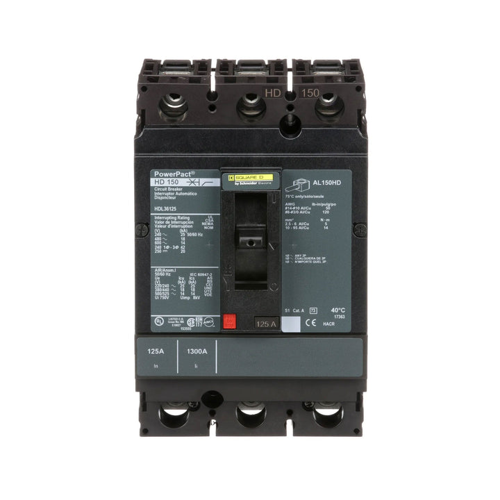 Square D HDL36125 - 3P Circuit Breaker 125A 600V