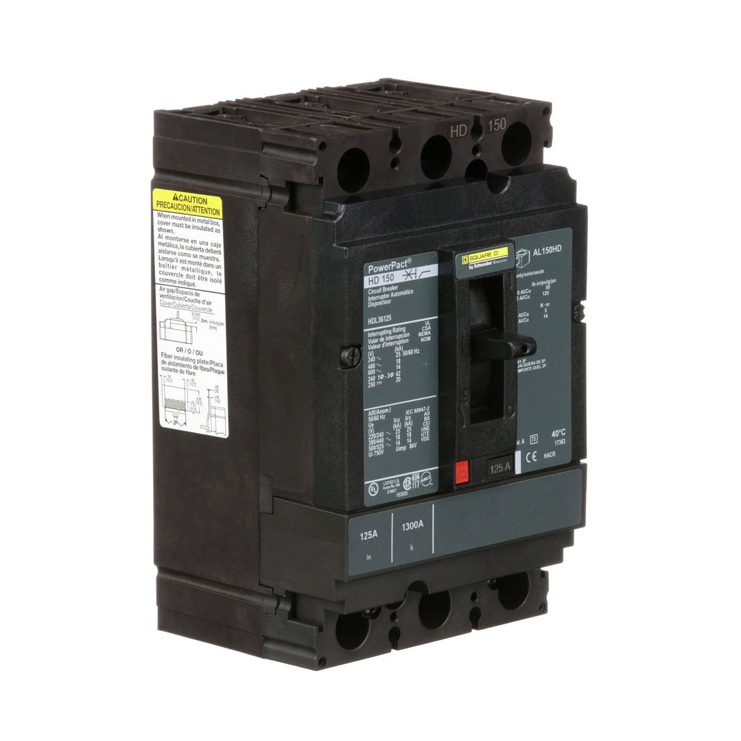 Square D HDL36125 - 3P Circuit Breaker 125A 600V