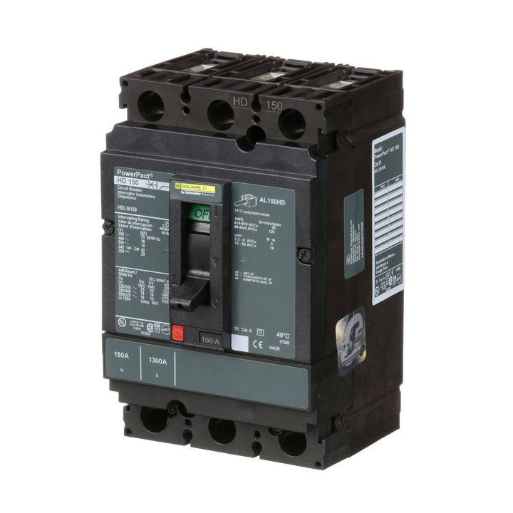 Square D HDL36150 - 3-Pole Circuit Breaker 150A 600V (18kA AIC)