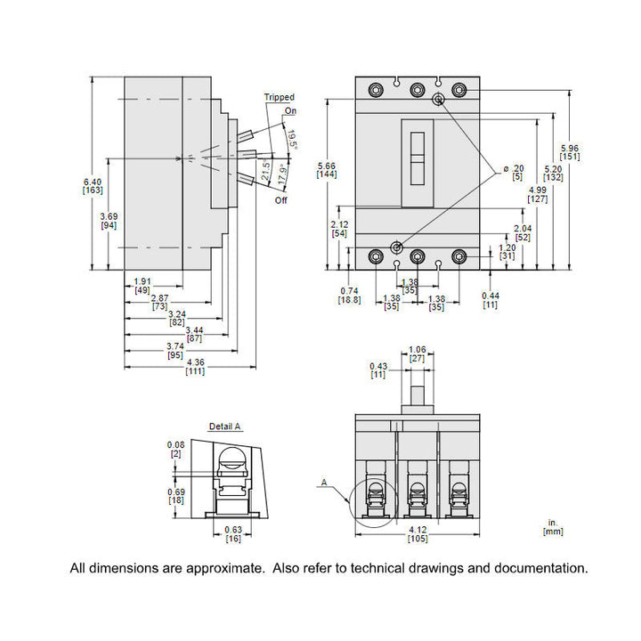 Square D HDL36150 - 3-Pole Circuit Breaker 150A 600V (18kA AIC)