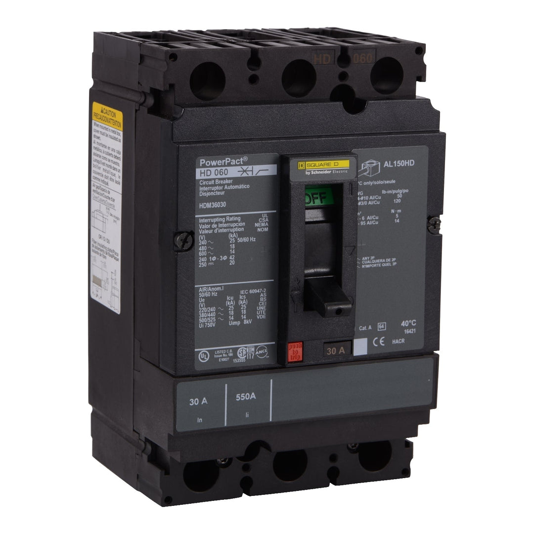 Square D HDM36100U33X - Molded Case 100A 600V (3-Pole Solid State)
