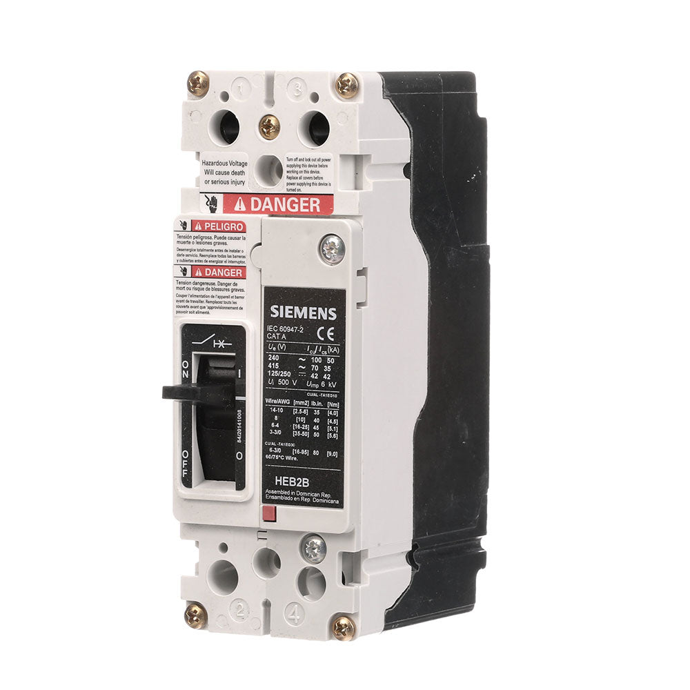 Siemens HEB2B080B - Molded Case Circuit Breaker 80A 2P (65kA AIC)
