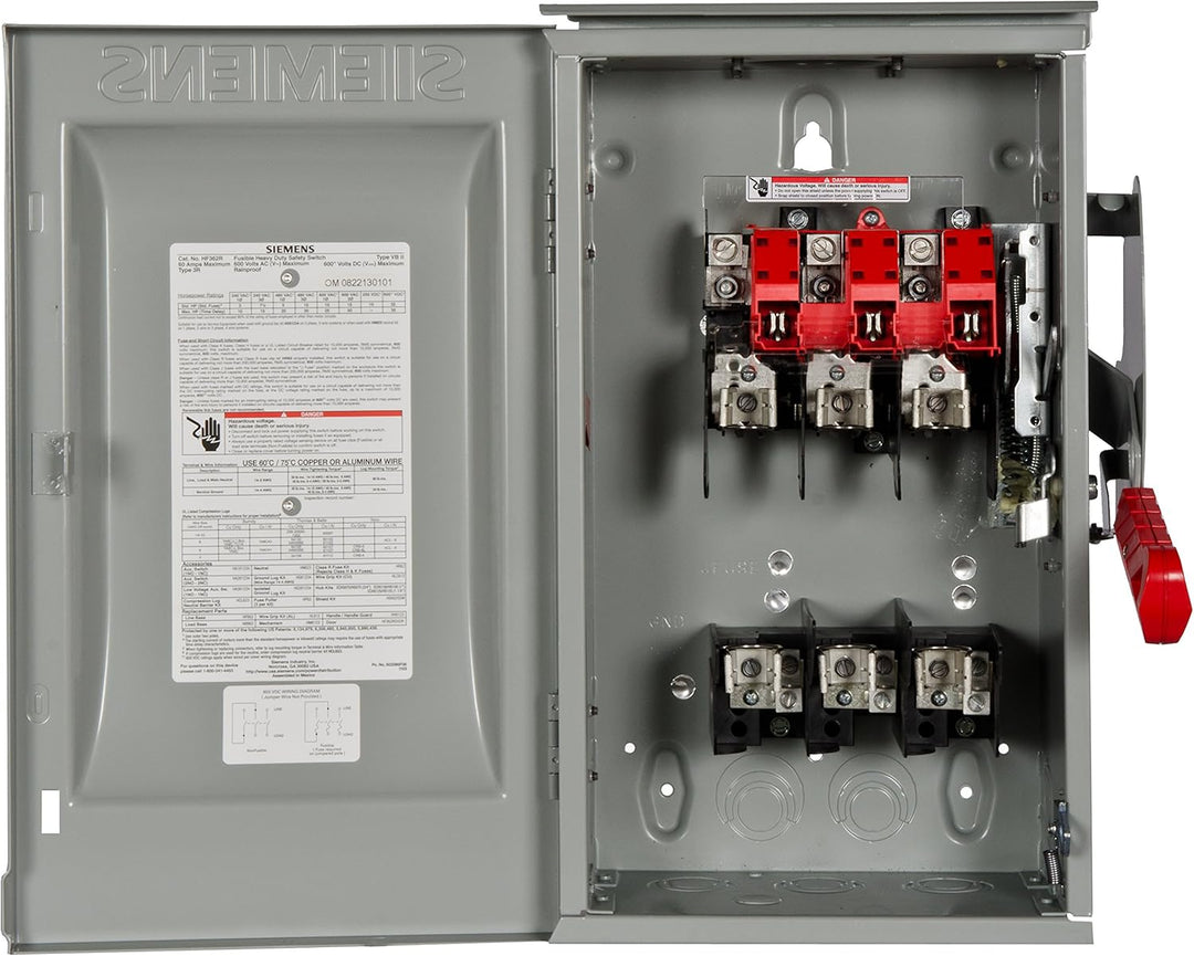 Siemens HF362R - Fusible Disconnect Switch 600V AC / 60A (NEMA 3R, 200kA AIC)
