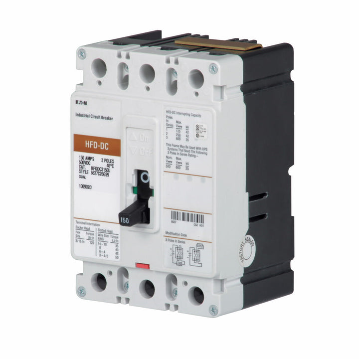 Eaton HFDDC3150D17 - Molded Case 150A 634 DCV (3-Pole)