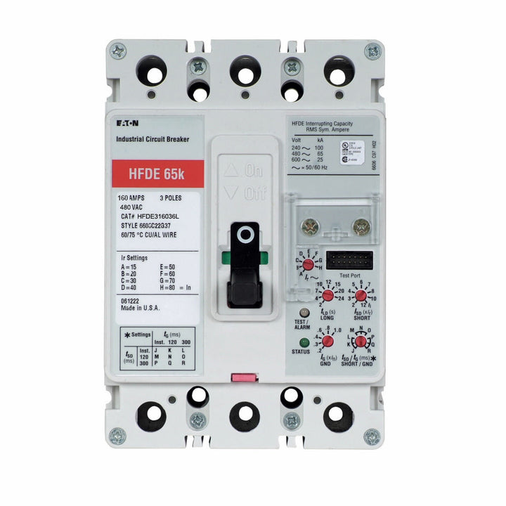 Cutler Hammer HFDE316036L - Molded Case Breaker 160A 480V 3P