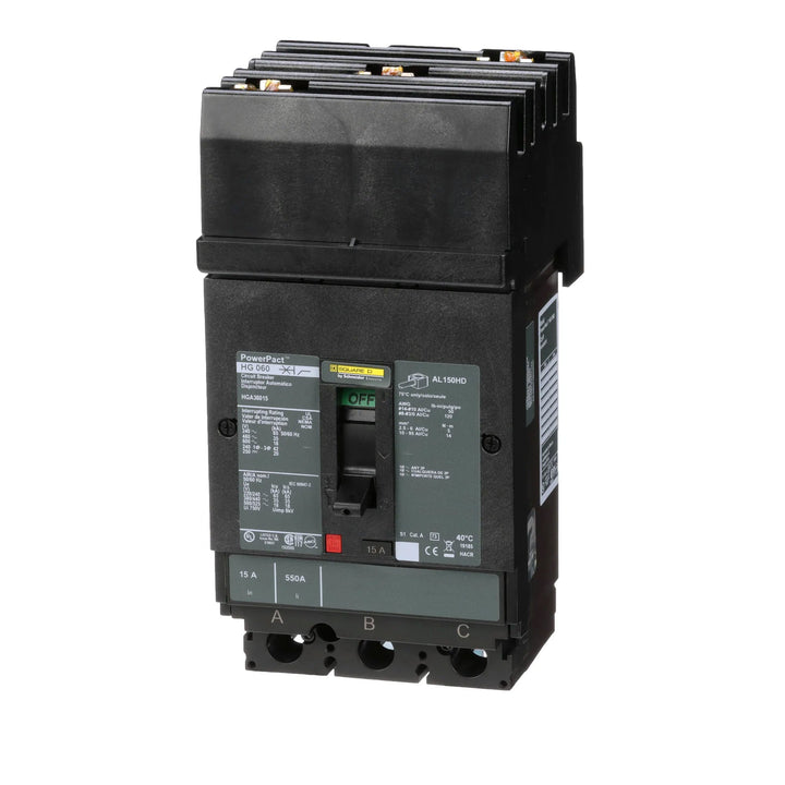 Square D HGA36015 - Molded Case Circuit Breaker 15A 600V 3P