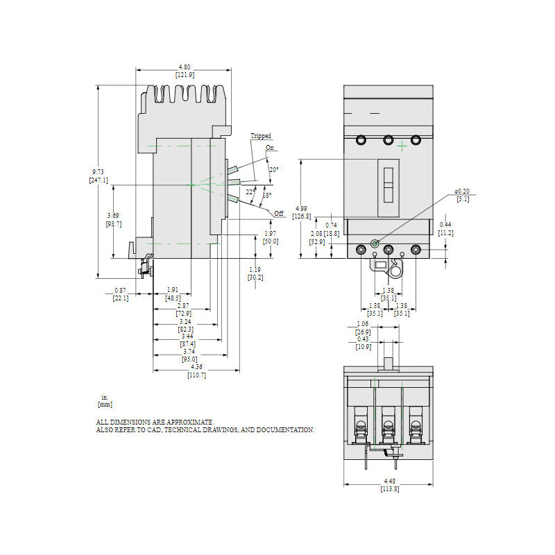 Square D HGA36015 - Molded Case Circuit Breaker 15A 600V 3P