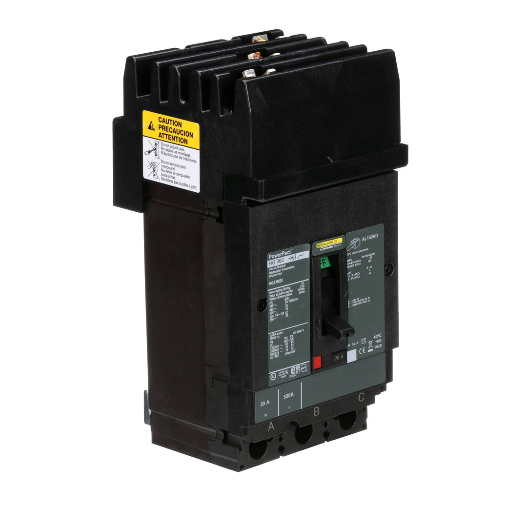 Square D HGA36020 - Molded Case Circuit Breaker 20A 600V 3P