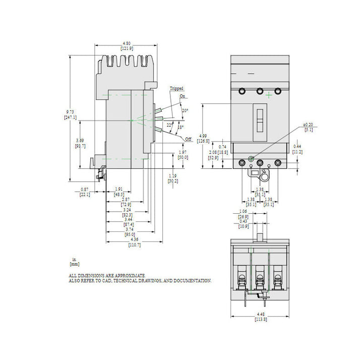 Square D HGA36020 - Molded Case Circuit Breaker 20A 600V 3P