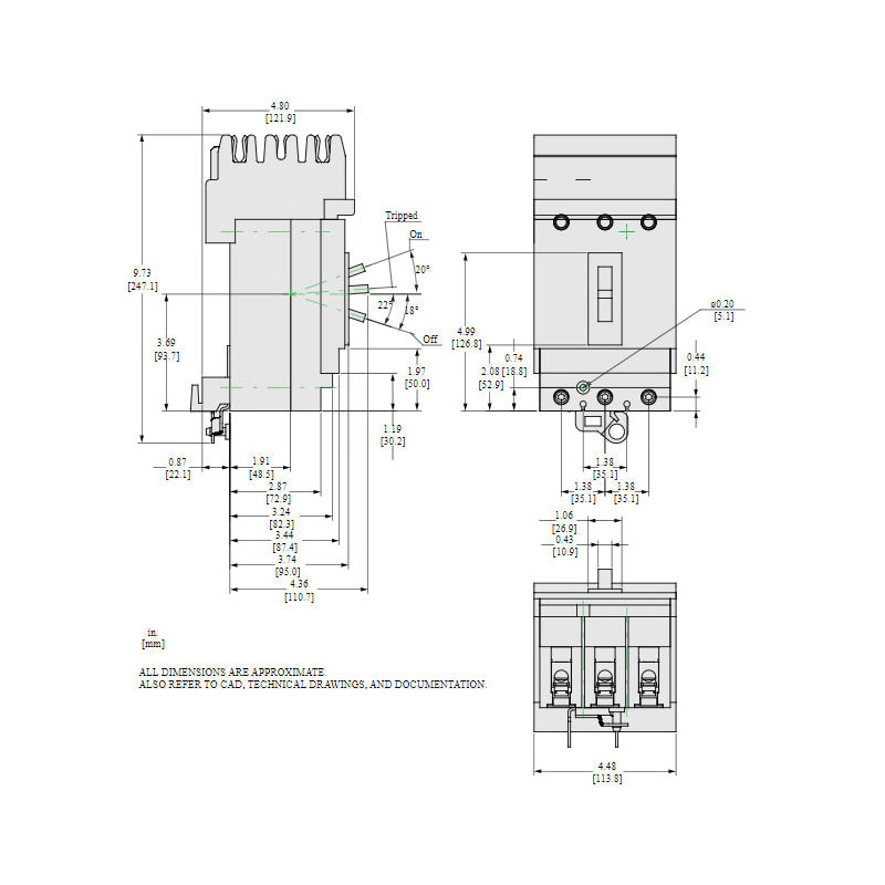 Square D HGA36025 - Molded Case Circuit Breaker 25A 600V 3P