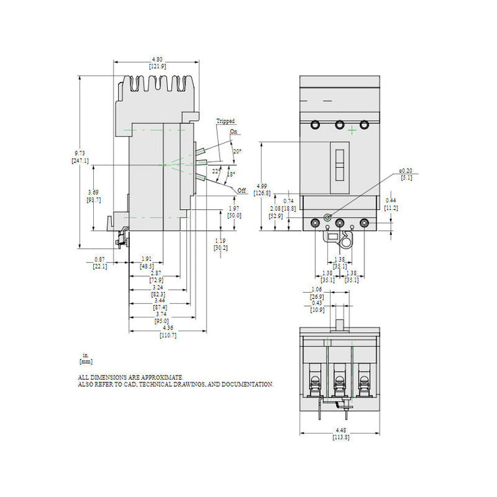 Square D HGA36025 - Molded Case Circuit Breaker 25A 600V 3P