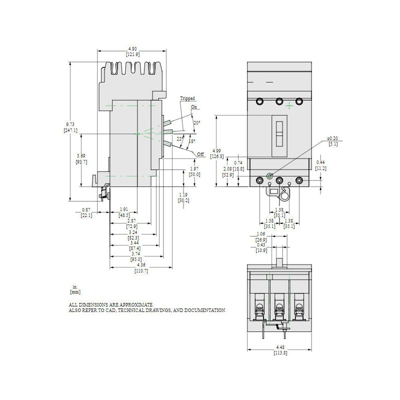 Square D HGA36030 - Molded Case Circuit Breaker 30A 600V 3P