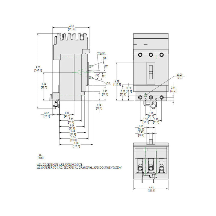 Square D HGA36030 - Molded Case Circuit Breaker 30A 600V 3P