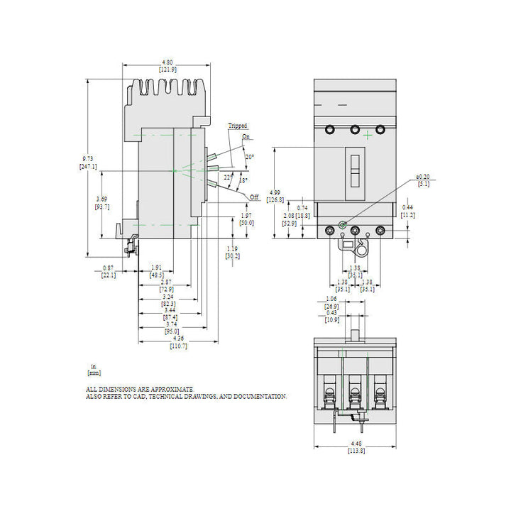 Square D HGA36035 - Molded Case Circuit Breaker 35A 600V 3P