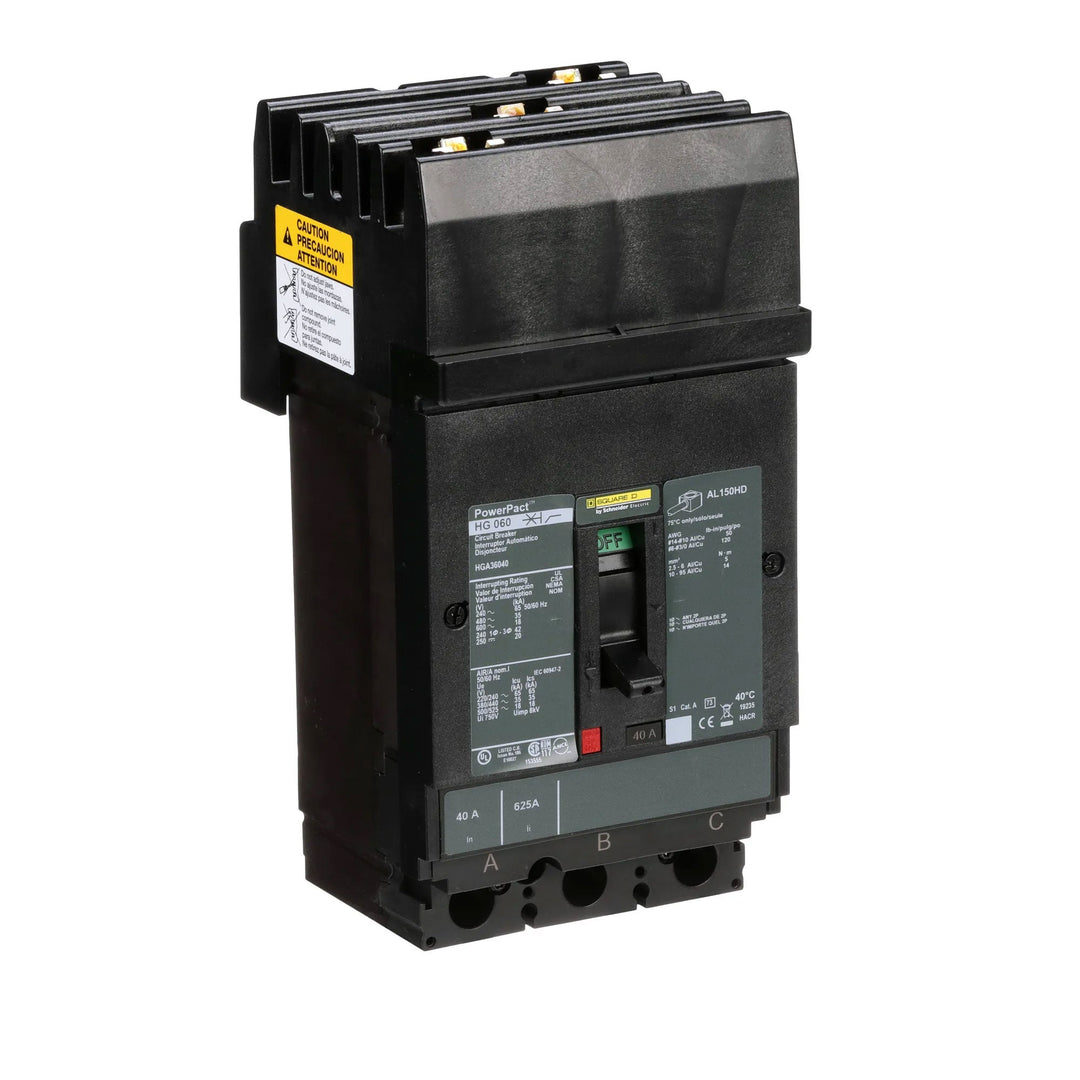 Square D HGA36040 - Molded Case Circuit Breaker 40A 600V 3P