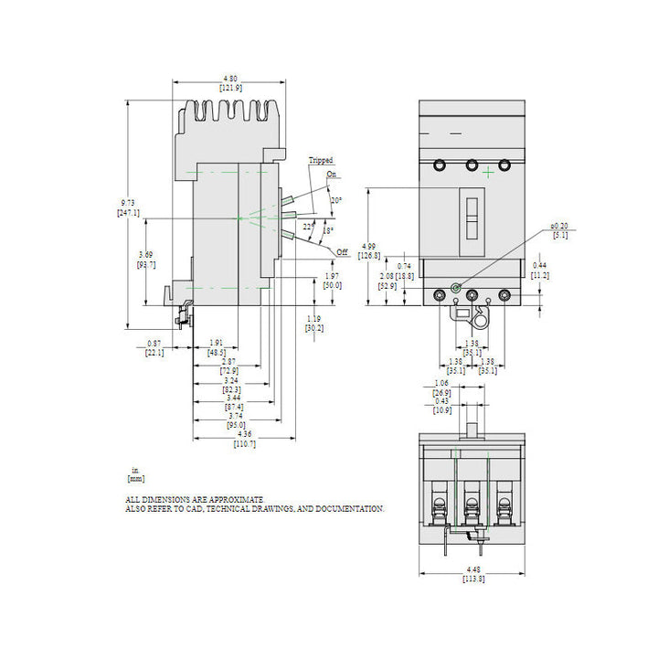 Square D HGA36040 - Molded Case Circuit Breaker 40A 600V 3P