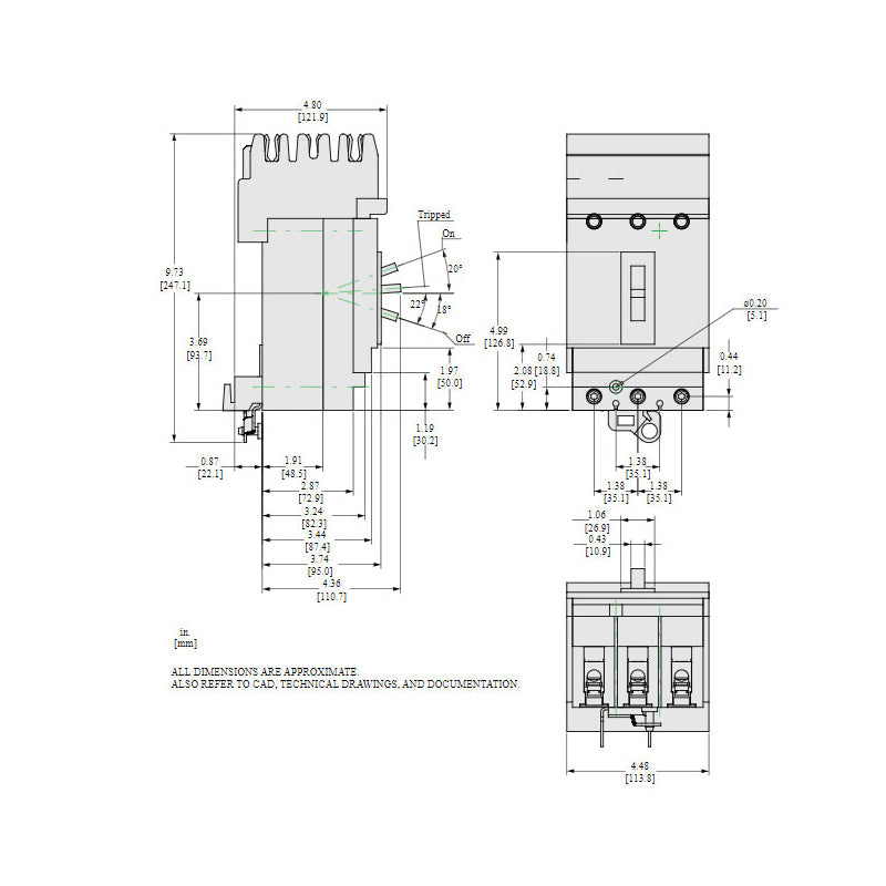 Square D HGA36045 - Molded Case Circuit Breaker 45A 600V 3P