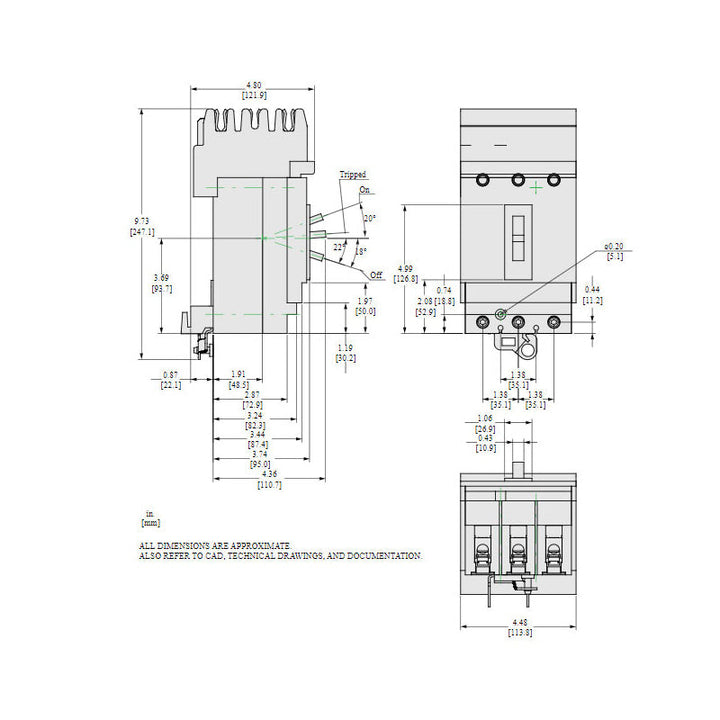 Square D HGA36045 - Molded Case Circuit Breaker 45A 600V 3P