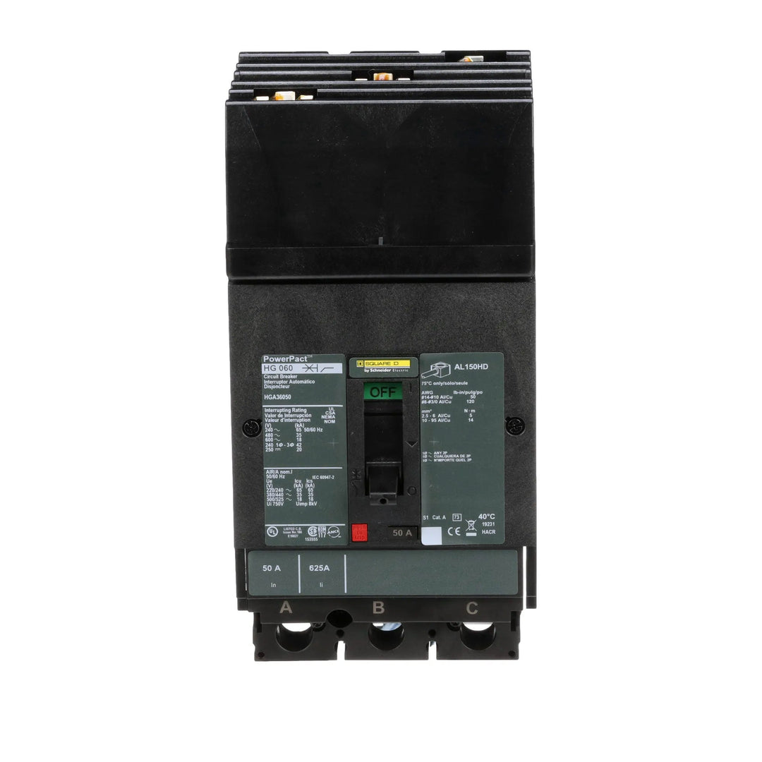 Square D HGA36050 - Molded Case Circuit Breaker 50A 600V 3P
