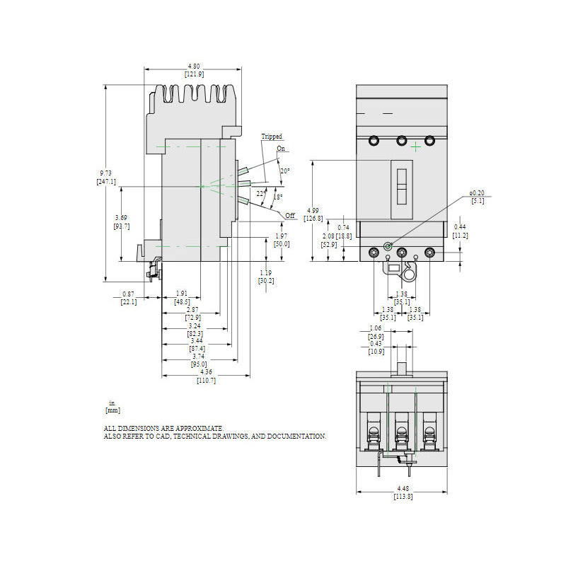 Square D HGA36050 - Molded Case Circuit Breaker 50A 600V 3P