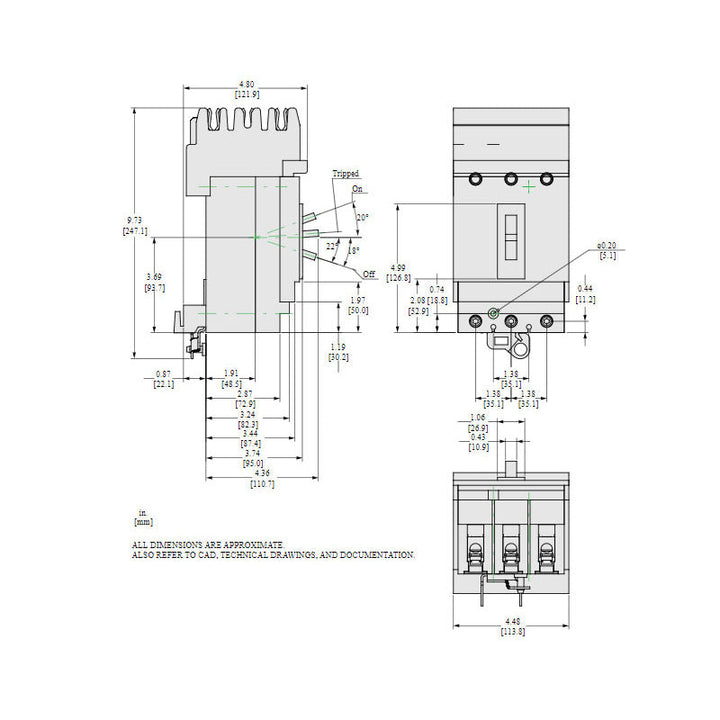 Square D HGA36050 - Molded Case Circuit Breaker 50A 600V 3P