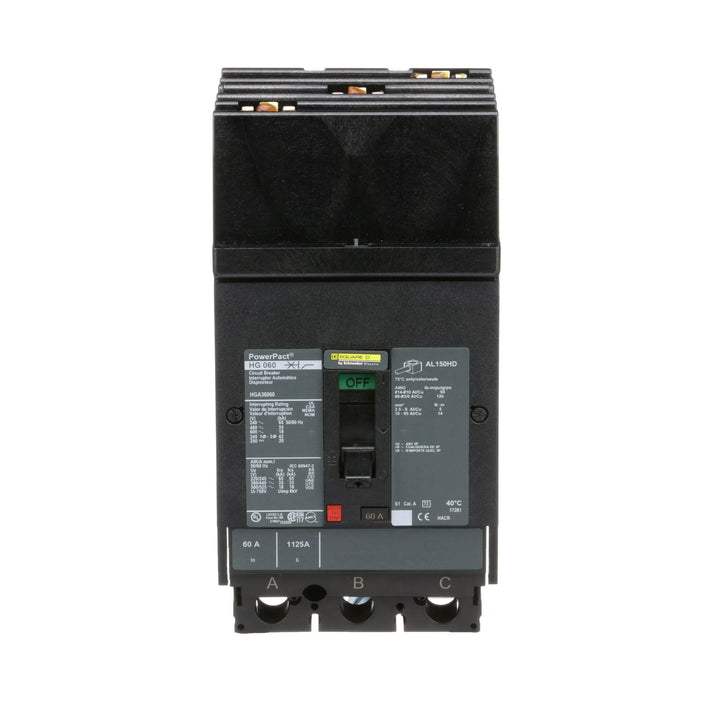 Square D HGA36060 - Molded Case Circuit Breaker 60A 600V 3P