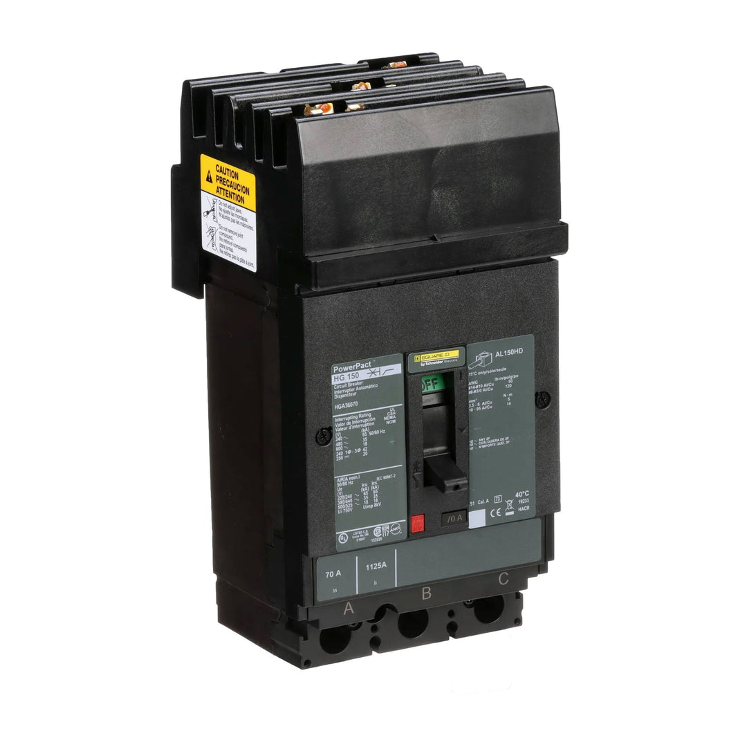 Square D HGA36070 - Molded Case Circuit Breaker 70A 600V 3P
