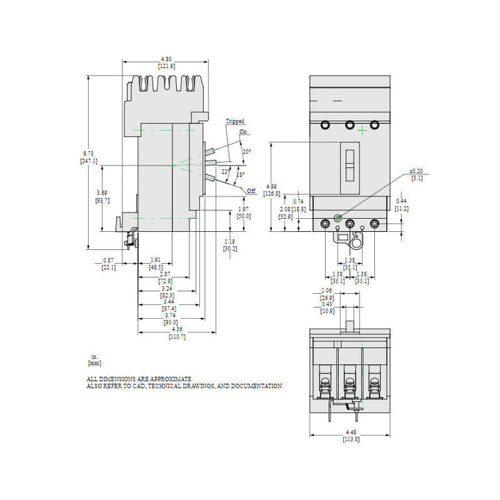 Square D HGA36070 - Molded Case Circuit Breaker 70A 600V 3P