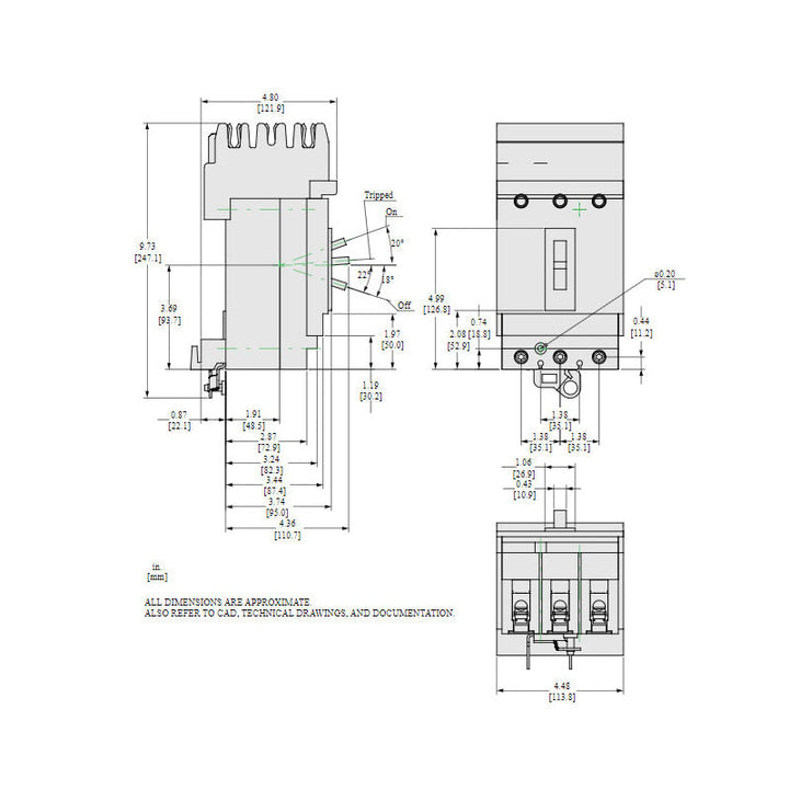 Square D HGA36080 - Molded Case Circuit Breaker 80A 600V 3P