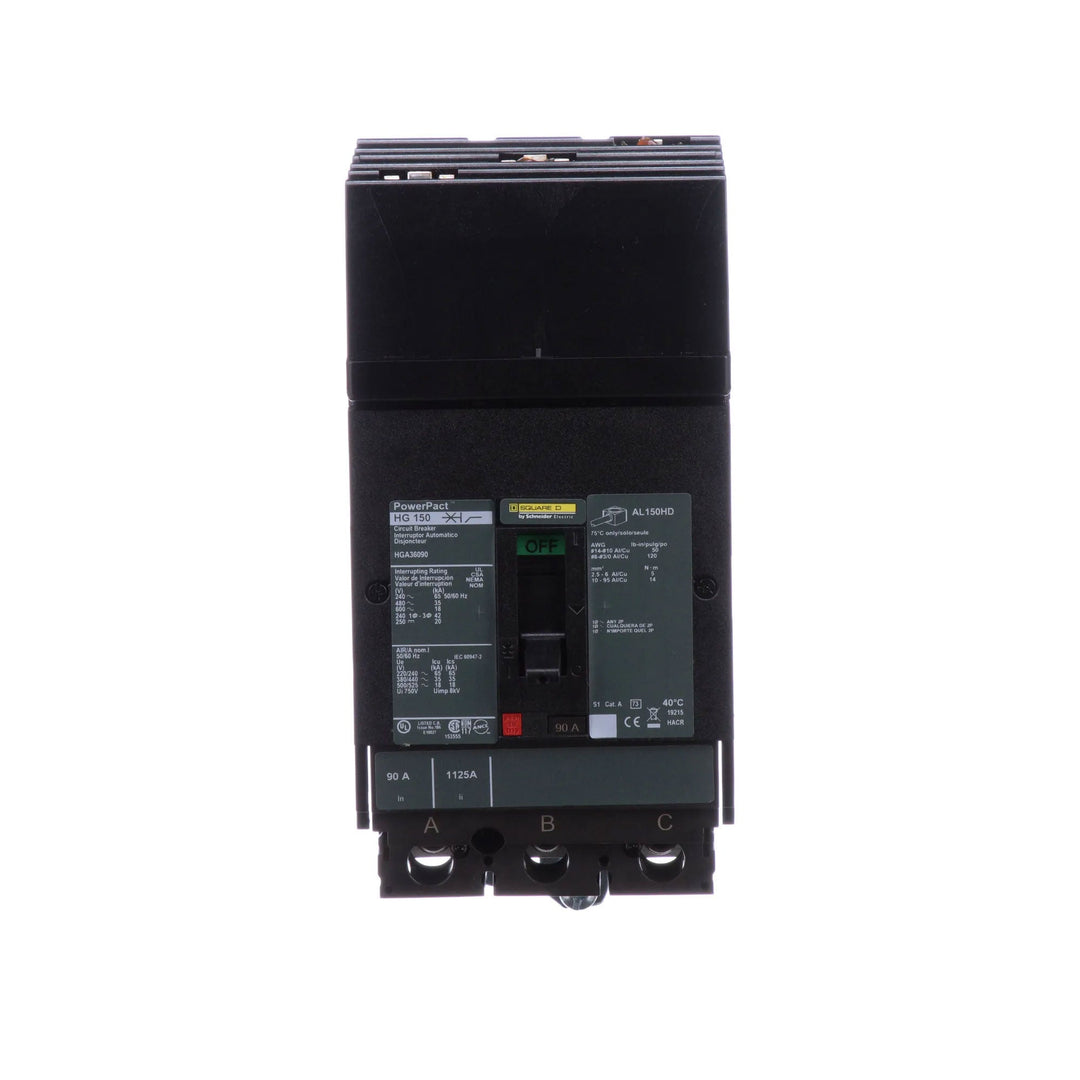 Square D HGA36090 - 3-Pole Circuit Breaker 90A 600V 35kA