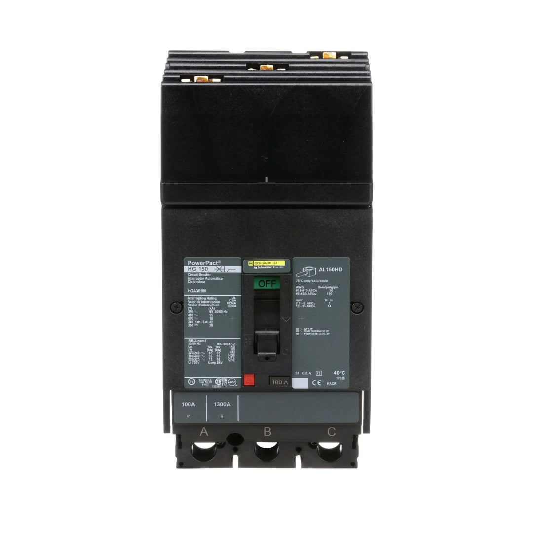 Square D HGA36100 - Molded Case Circuit Breaker 100A 600V 3P