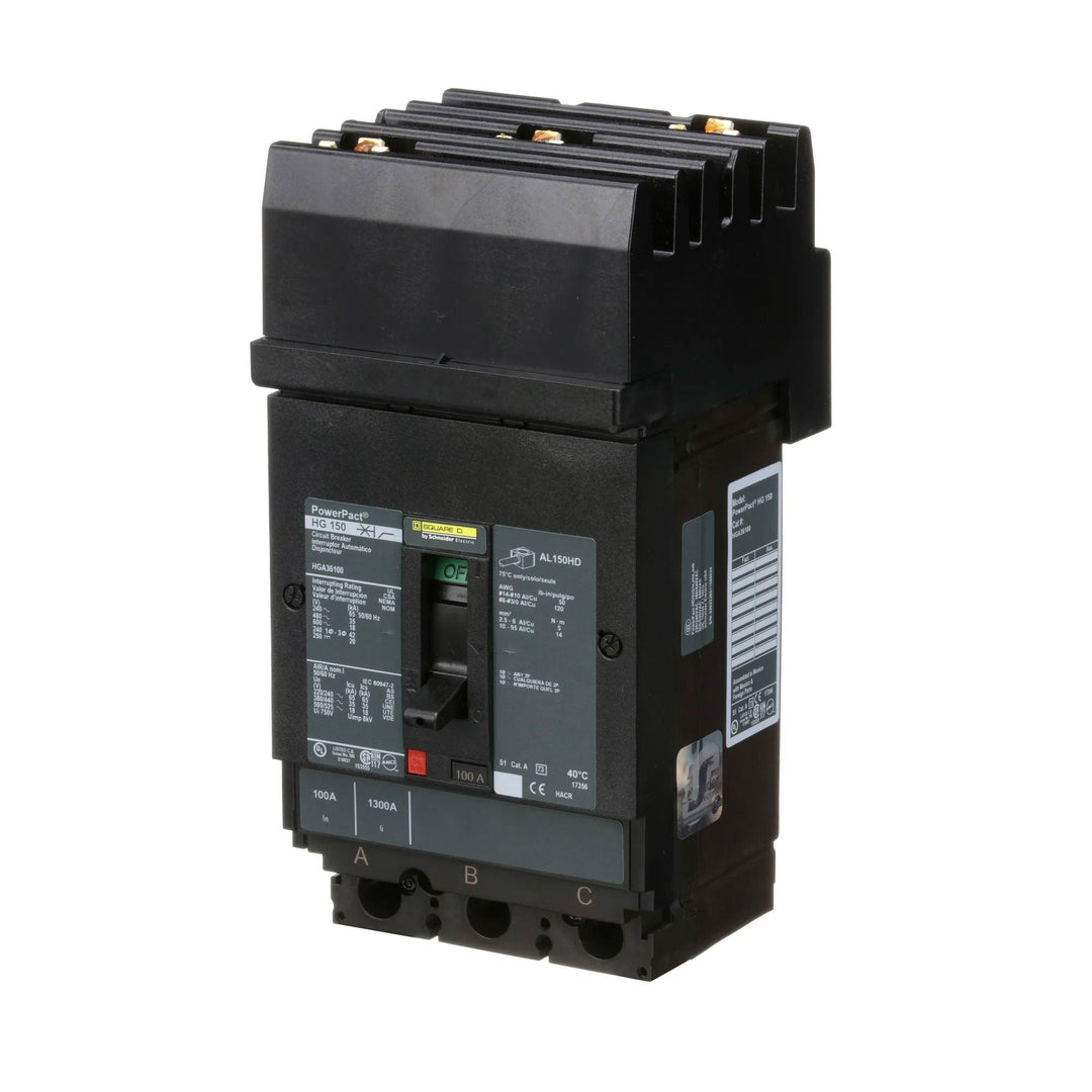 Square D HGA36100 - Molded Case Circuit Breaker 100A 600V 3P