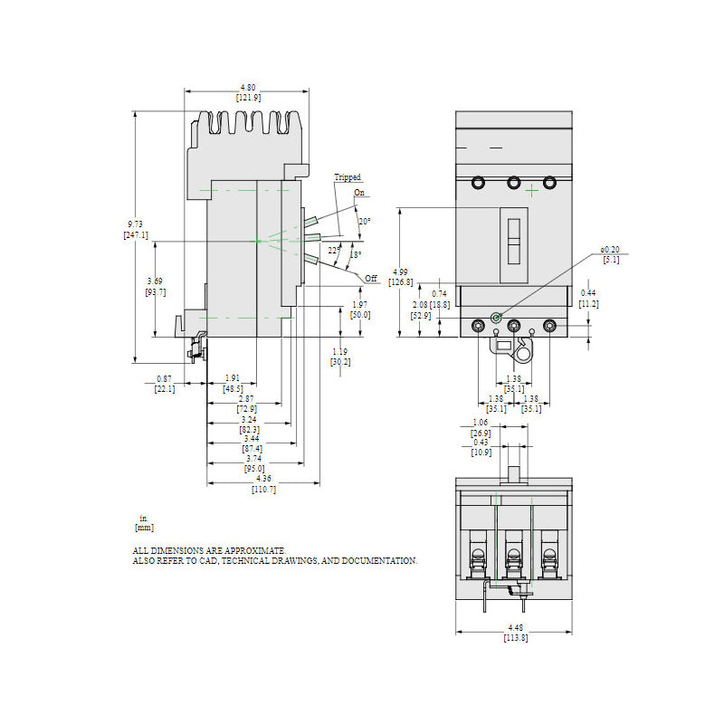 Square D HGA36100 - Molded Case Circuit Breaker 100A 600V 3P