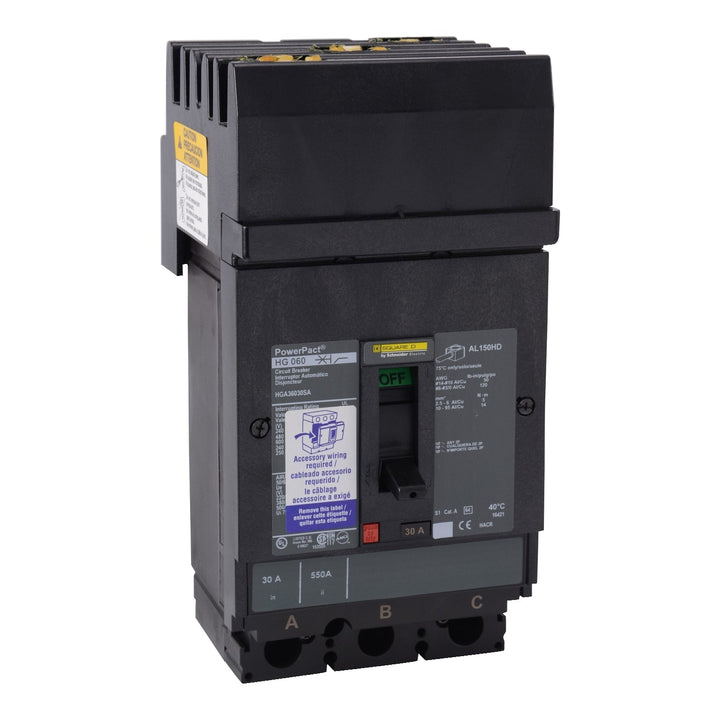 Square D HGA36100U31X - Molded Case Circuit Breaker 100A 600V 3P