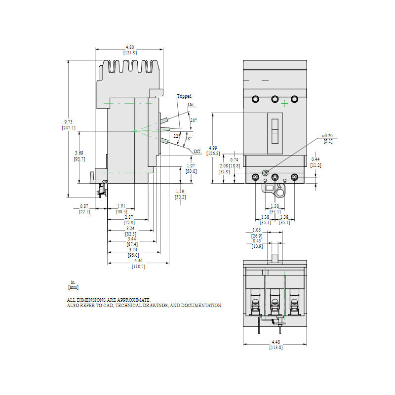 Square D HGA36100U31X - Molded Case Circuit Breaker 100A 600V 3P
