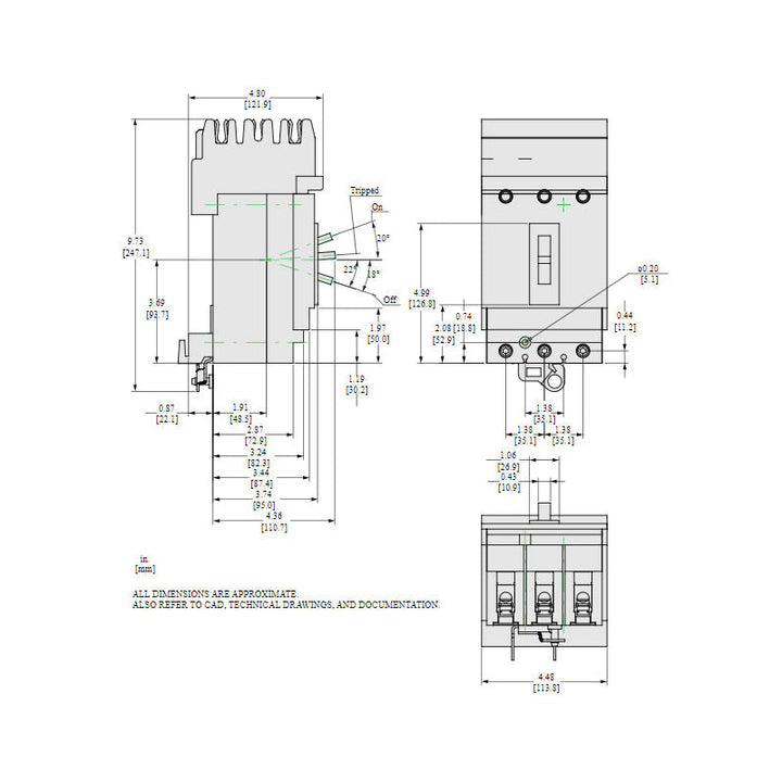 Square D HGA36100U31X - Molded Case Circuit Breaker 100A 600V 3P
