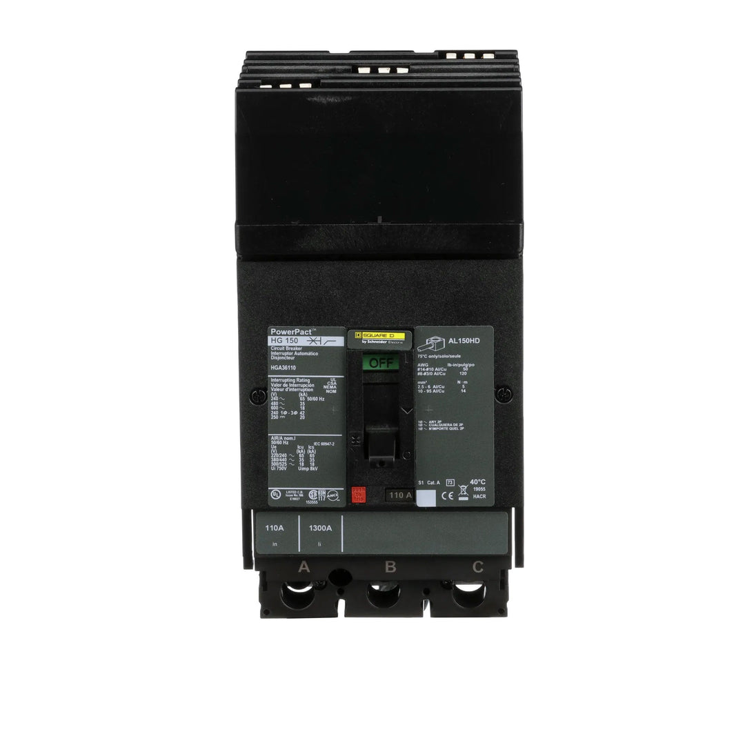 Square D HGA36110 - Molded Case Circuit Breaker 110A 600V 3P