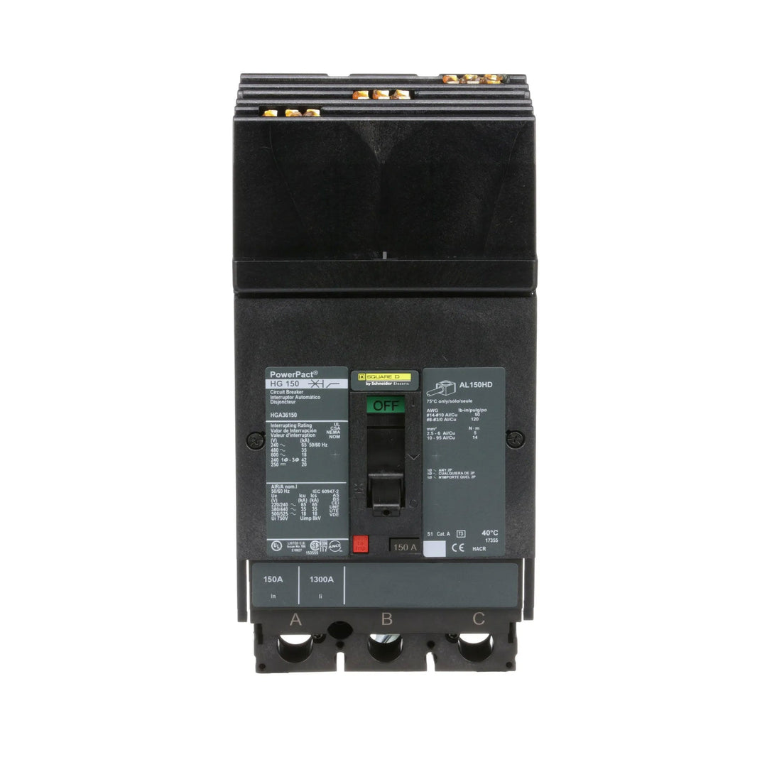 Square D HGA36150 - Molded Case Circuit Breaker 150A 600V 3P
