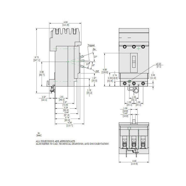 Square D HGA36150 - Molded Case Circuit Breaker 150A 600V 3P