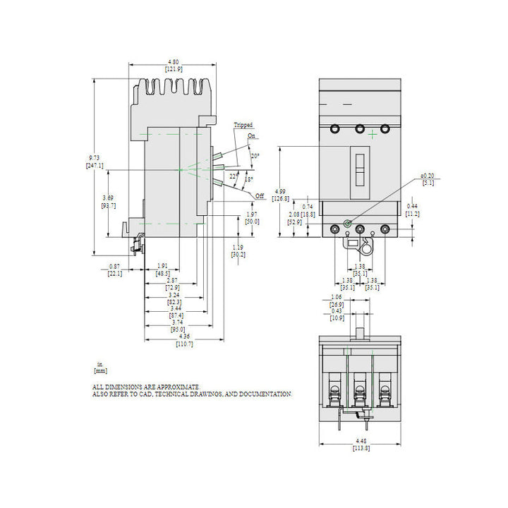 Square D HGA36150U31X - Molded Case Circuit Breaker 150A 600V 3P