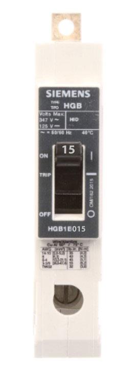 Siemens HGB1B015B - Molded Case Breaker 15A 347V (35kA AIC)