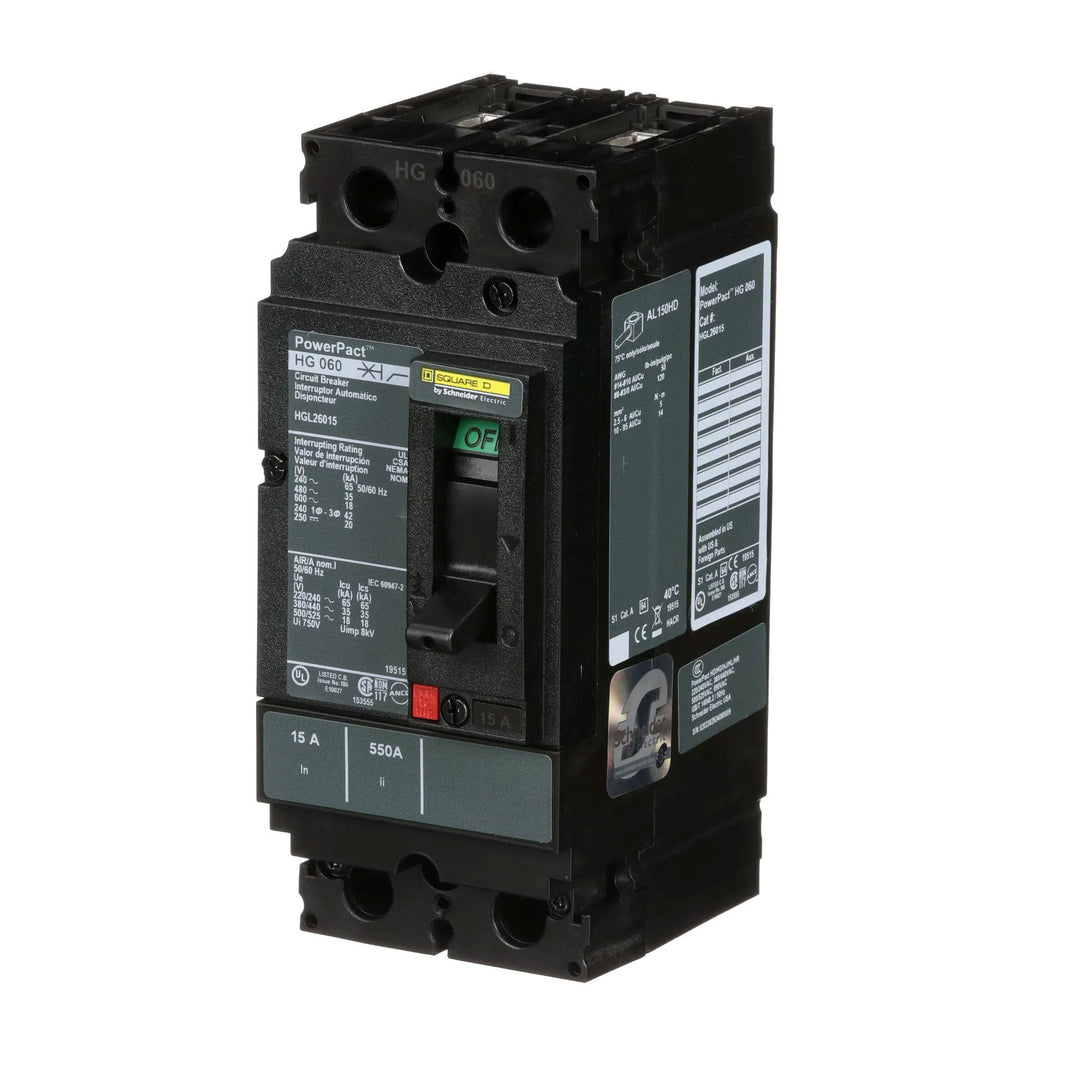 Square D HGL26015 - Molded Case Circuit Breaker 15A 600V 2-Pole