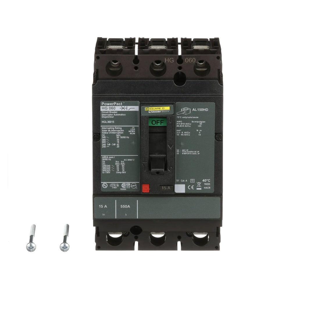 Square D HGL36015 - 3-Pole Circuit Breaker 15A 600V