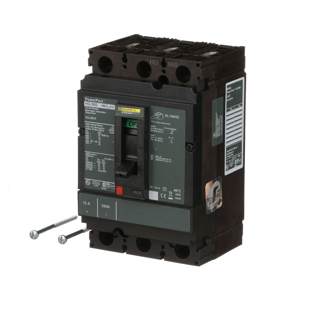Square D HGL36015 - 3-Pole Circuit Breaker 15A 600V