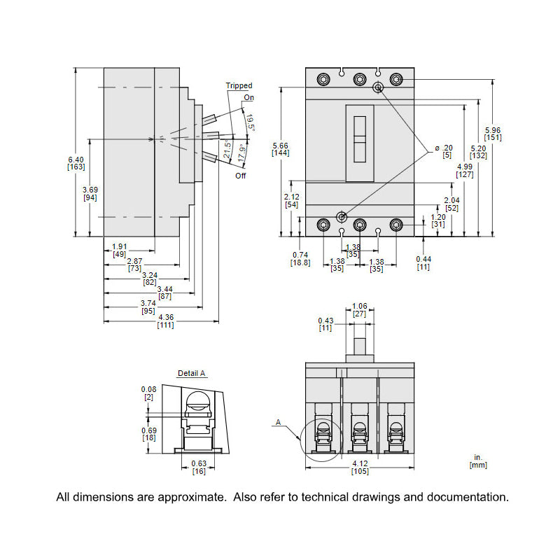 Square D HGL36030 - Molded Case Circuit Breaker 30A 600V 3P