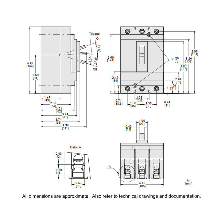 Square D HGL36030 - Molded Case Circuit Breaker 30A 600V 3P