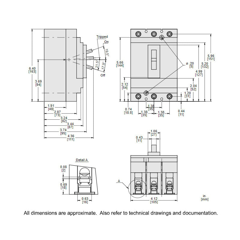 Square D HGL36035 - Molded Case Circuit Breaker 35A 600V 3P
