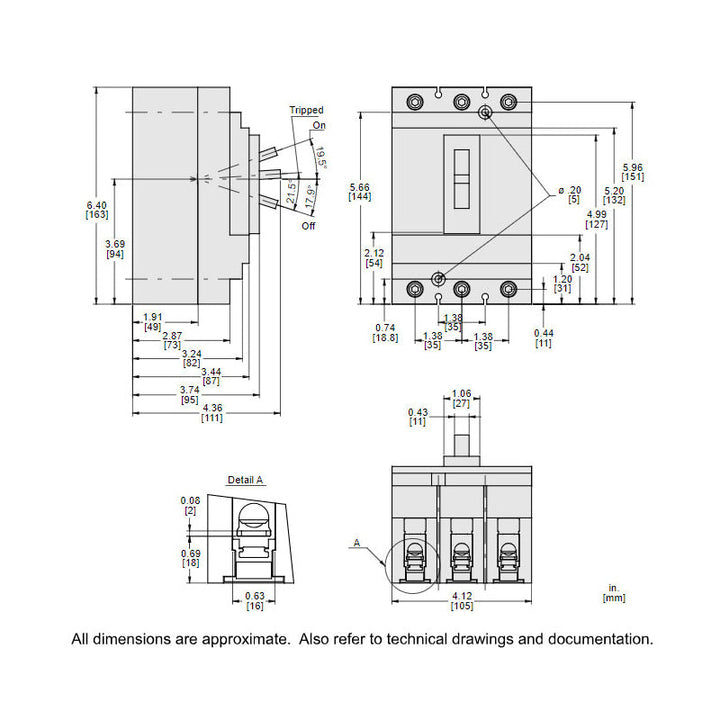 Square D HGL36035 - Molded Case Circuit Breaker 35A 600V 3P